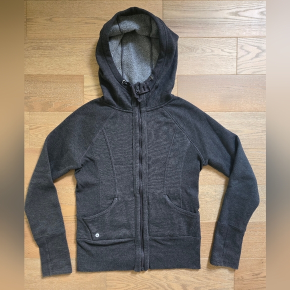 Reflex Tops - Reflex Dark Gray Women's Zip-Up Hoodie With Thumb Holes